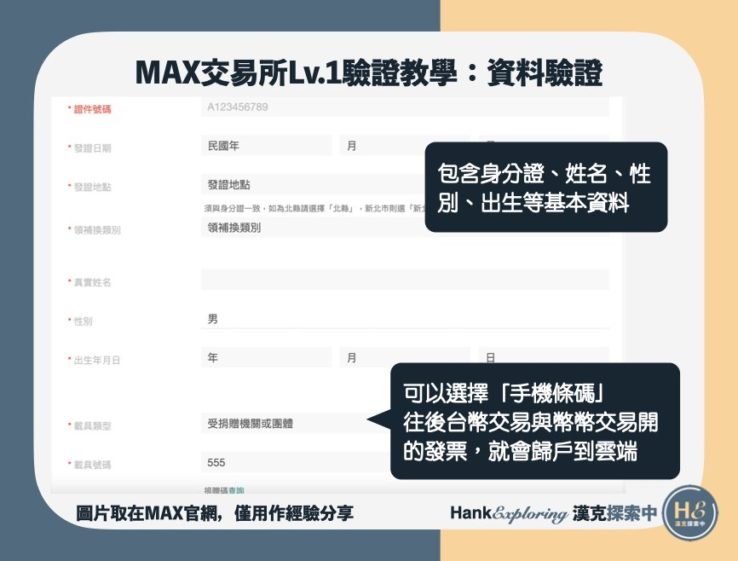 MAX交易所註冊教學：Lv1資料驗證輸入
