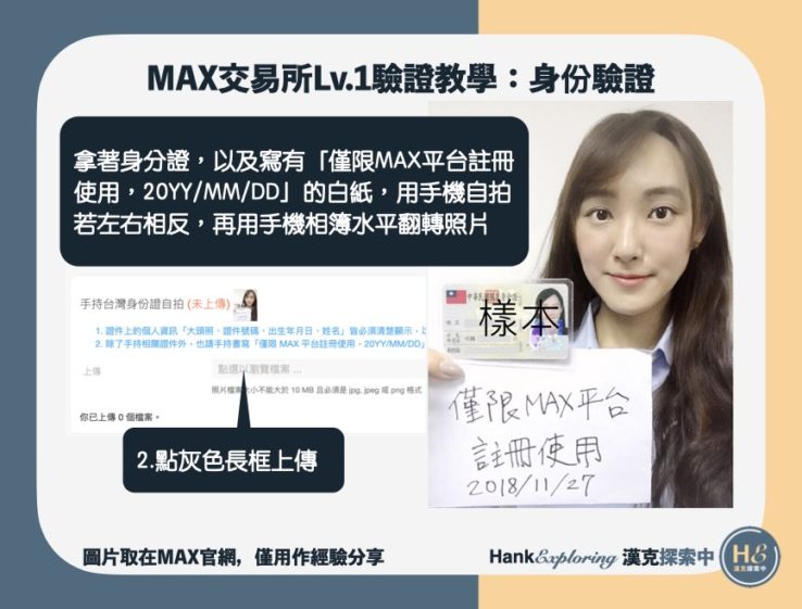 MAX交易所註冊教學：Lv1身份驗證拍照