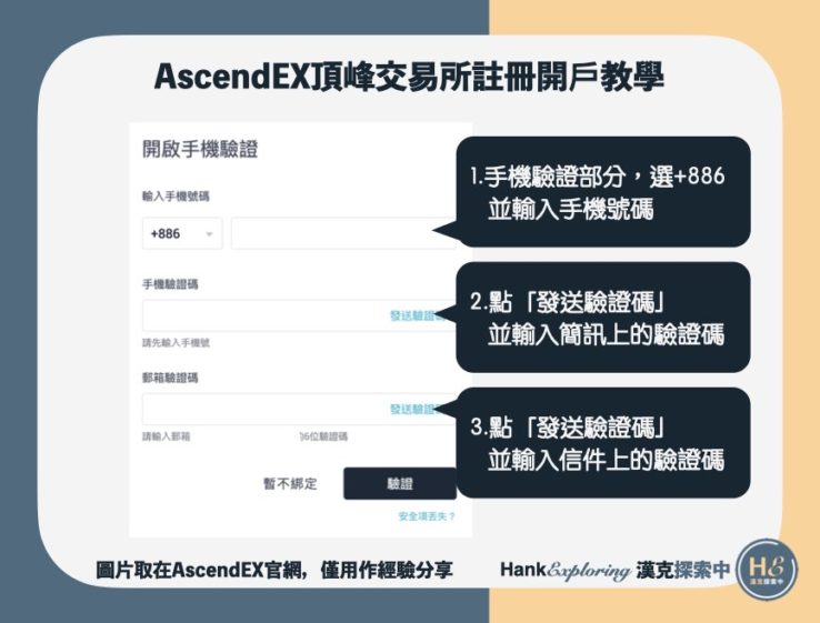 【AscendEX頂峰交易所註冊】step4：綁定手機號碼