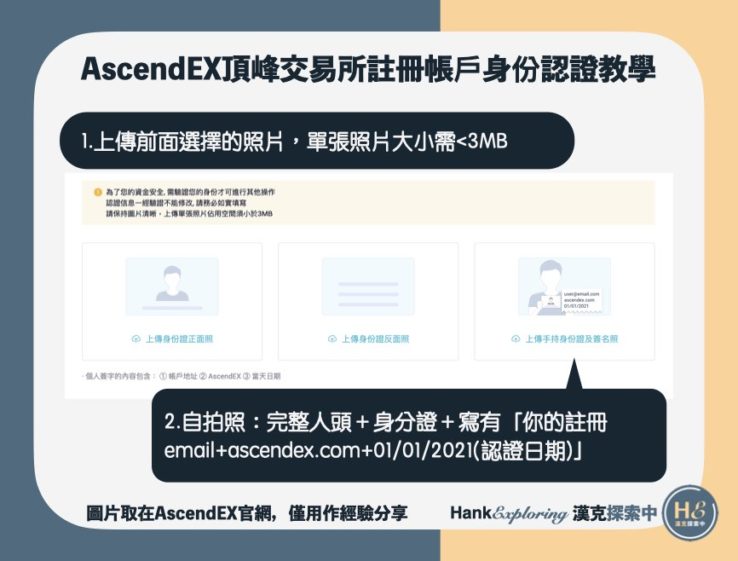 【AscendEX頂峰交易所身份認證】上傳證件照片