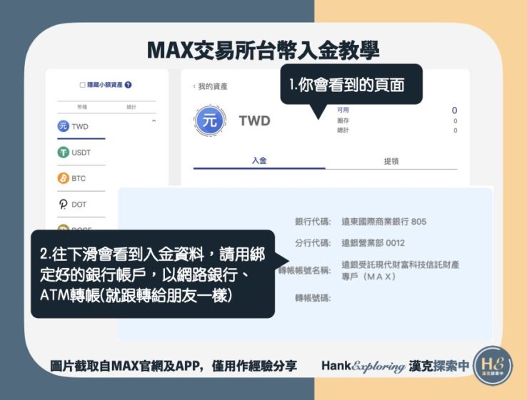 【MAX交易所入金】台幣入金教學step2