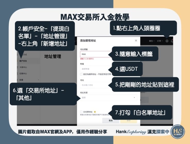 【MAX交易所入金】錢包轉帳教學step3