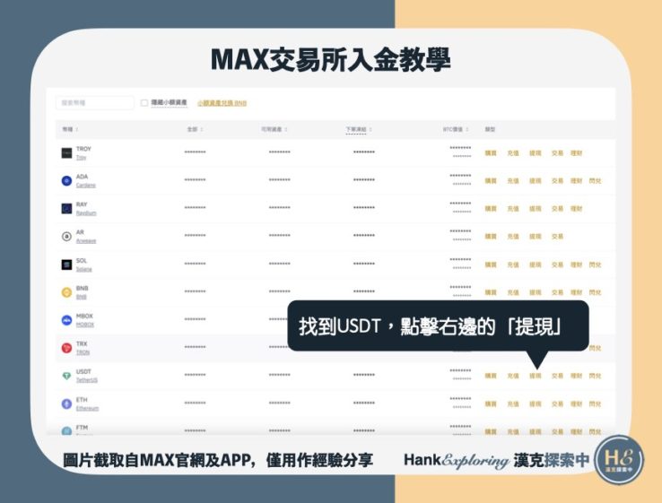 【MAX交易所入金】錢包轉帳教學step6