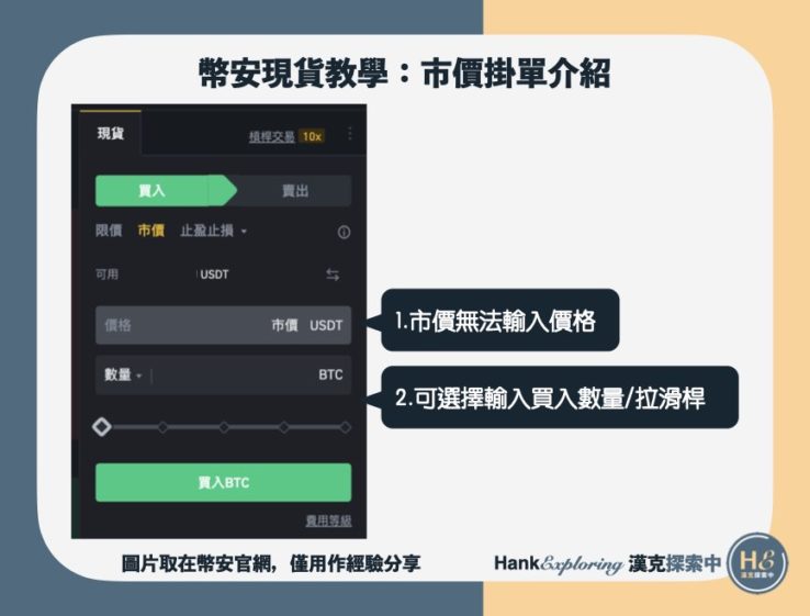 【幣安現貨教學】市價掛單介紹
