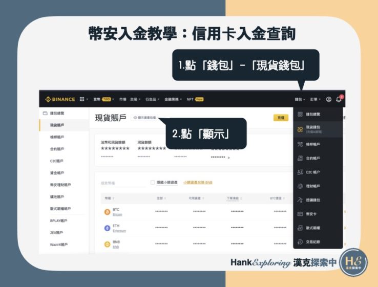幣安入金教學：信用卡入金貨幣查詢