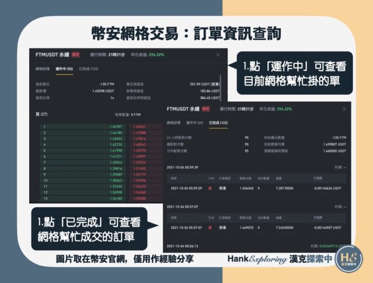【幣安網格交易】訂單資訊查詢step3