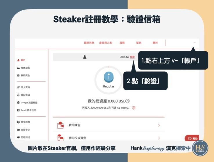 【Steaker註冊教學】step4：驗證信箱