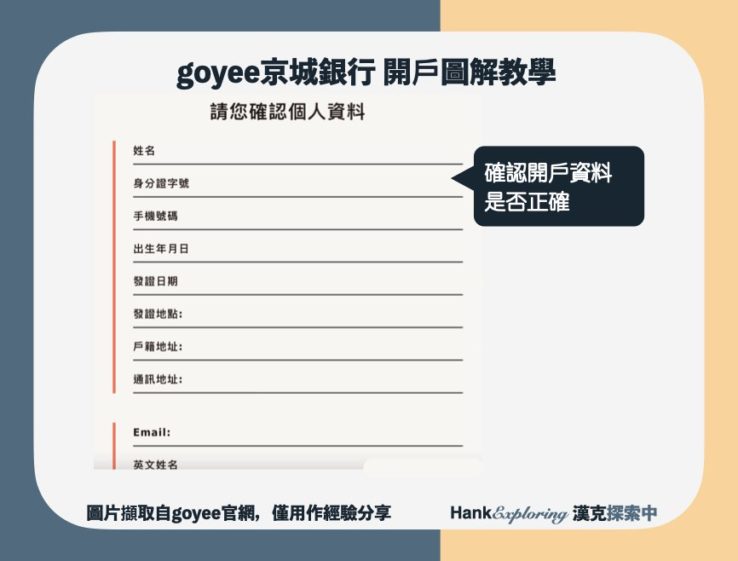 【goyee開戶教學】step5：確認開戶資料