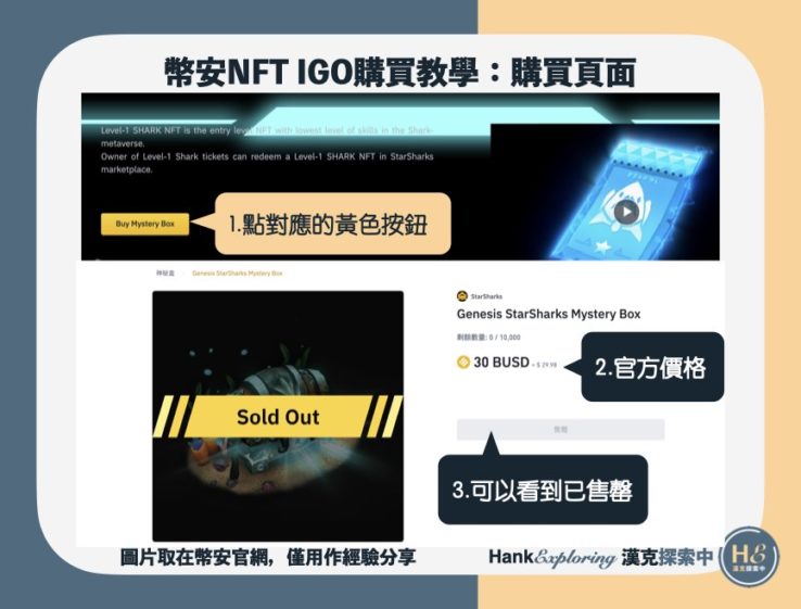 【幣安 NFT IGO】step5：點擊購買