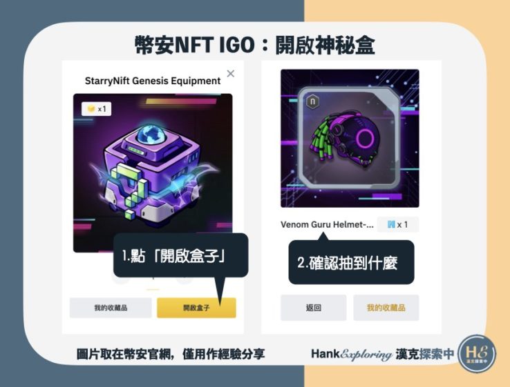 【幣安 NFT IGO】step7：打開神秘盒