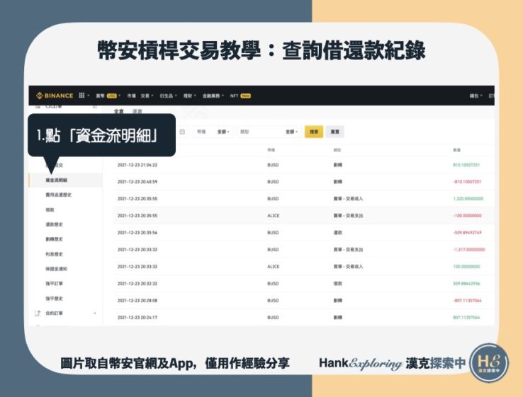 【幣安槓桿教學】step5：查詢借還款記錄2
