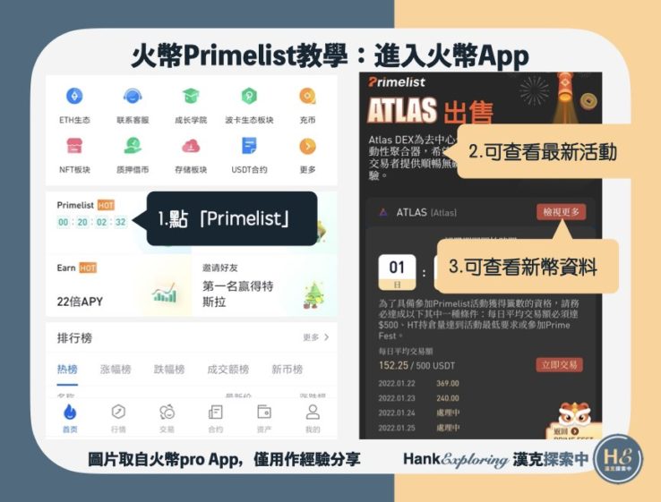 【火幣IEO】step2：進入Primelist頁面