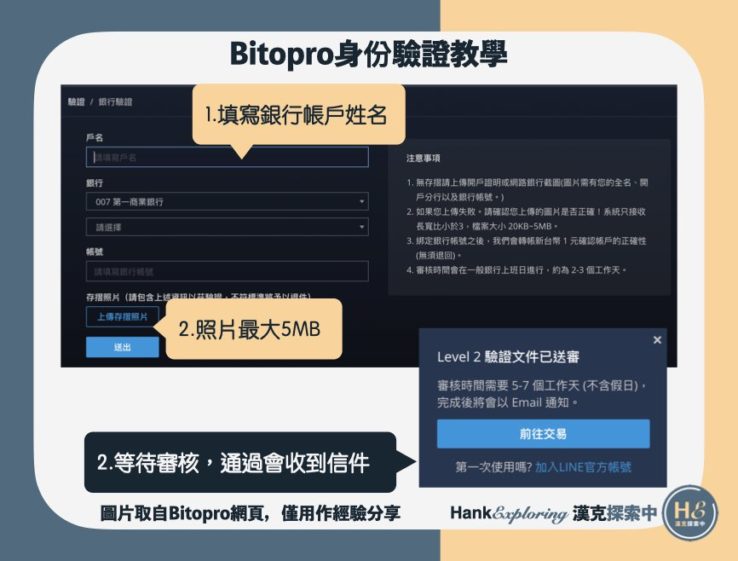 【BitoPro身份驗證教學】step6：完成銀行帳戶綁定