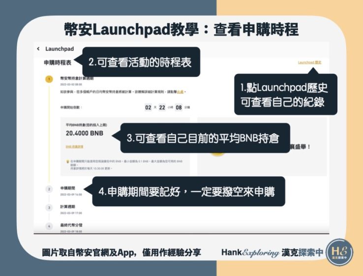 【幣安Launchpad】step2：查看申購時程(網頁)