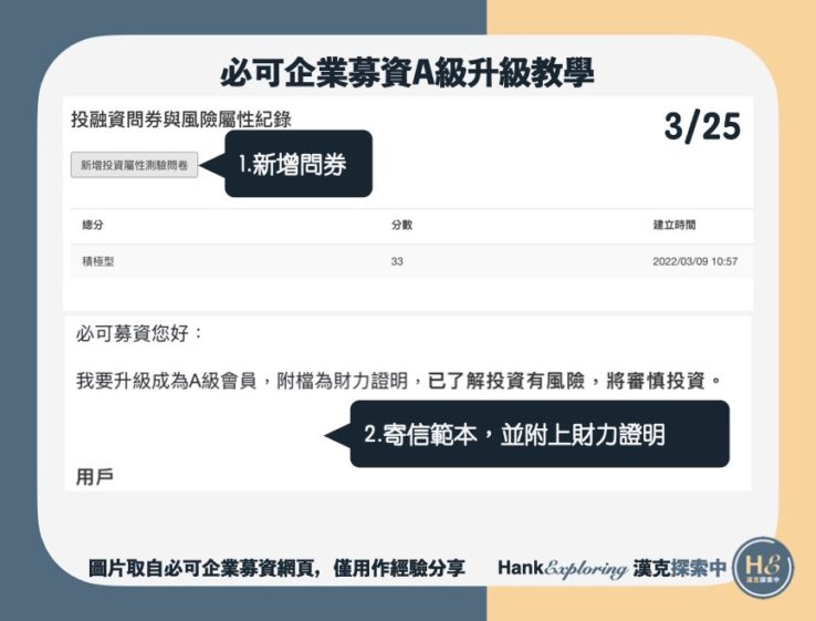 【必可企業募資升級A級】step2：寄信申請