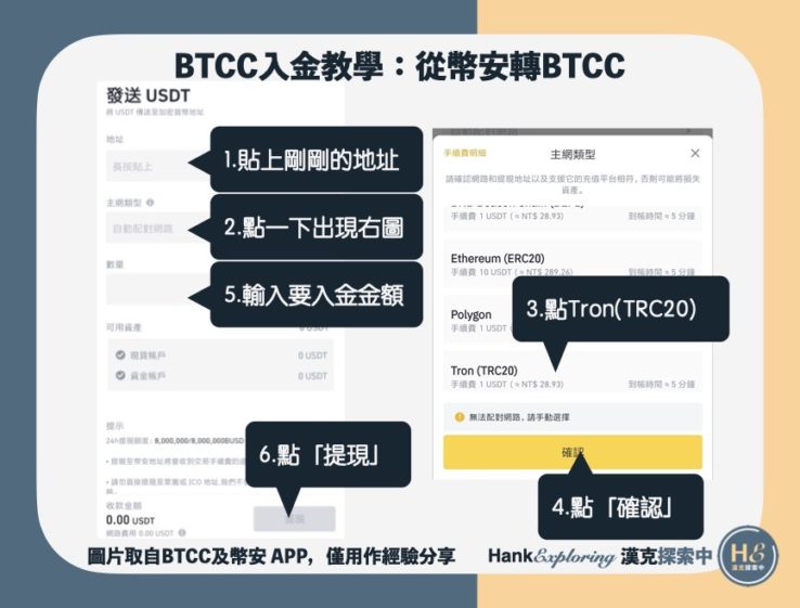 【BTCC入金教學】step4：在幣安申請提現