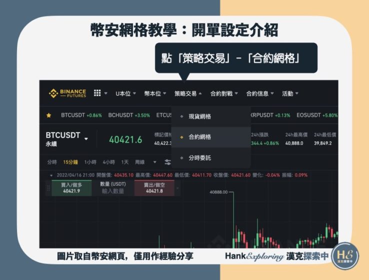 【幣安網格交易】建立網格設定教學step2