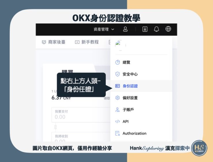 【OKEx身份認證教學】step1：進入認證介面