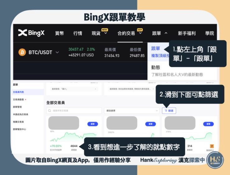 【BingX跟單教學】step3：進入BingX跟單介面