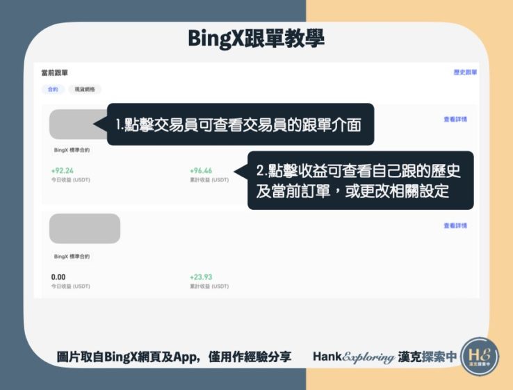 【BingX跟單教學】step6：查看各交易員收益情形