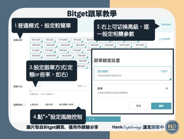 【Bitget跟單教學】step6：普通版跟單設定