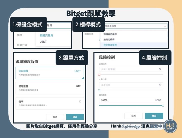 【Bitget跟單教學】step6：高級版跟單詳細設定