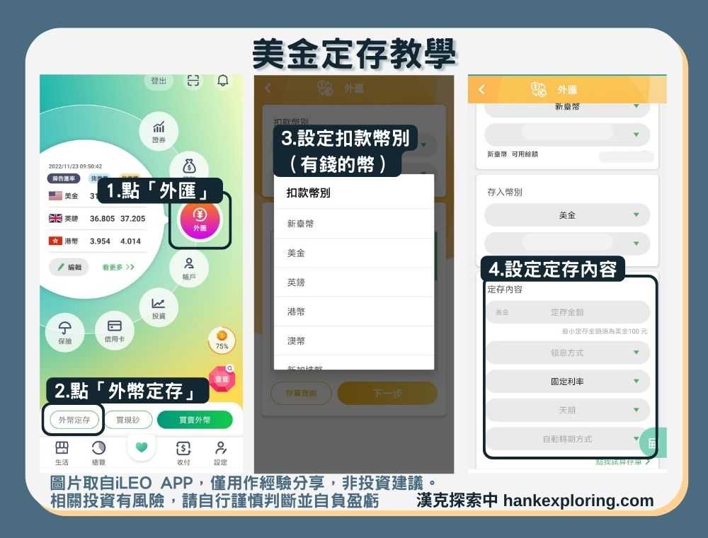 美金定存怎麼買：以第一iLEO為例