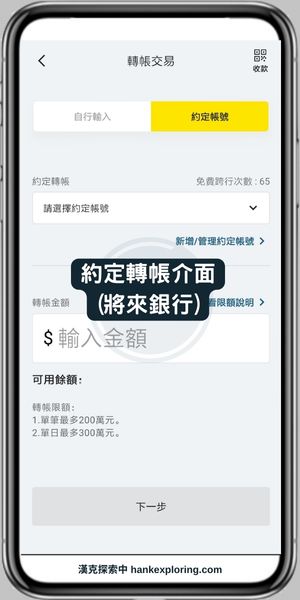 約定轉帳介面