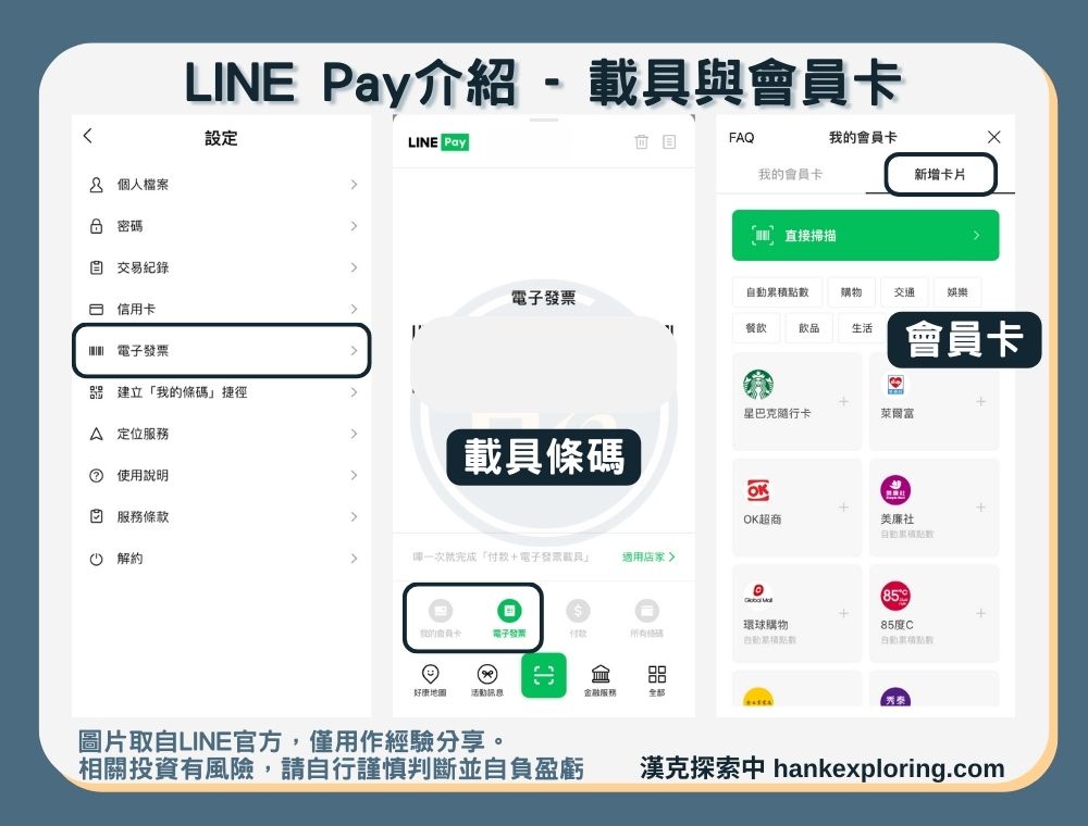 【LINE Pay介紹】載具、會員卡