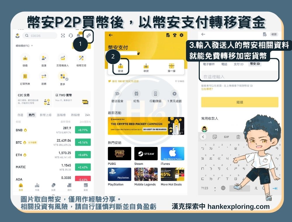 幣安P2P交易後以幣安支付轉移資金