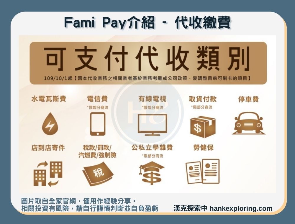 【Fami Pay】繳費類別