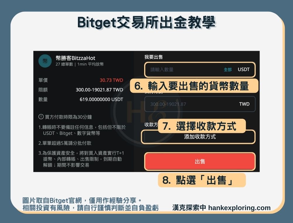 【Bitget出金教學】出金方法二：P2P交易-交易畫面