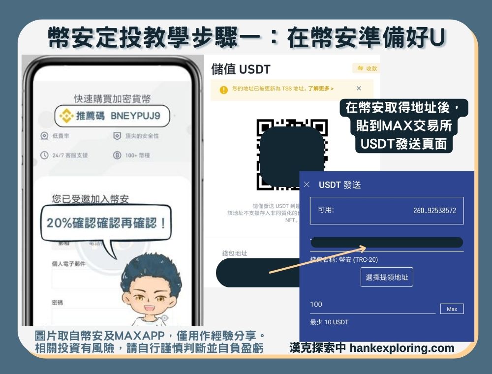 步驟一：在幣安準備好U