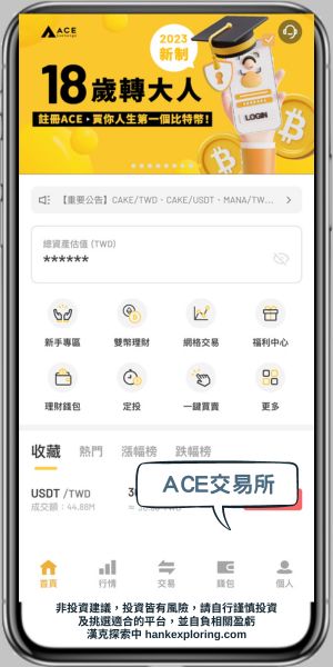 ACE交易所APP介面