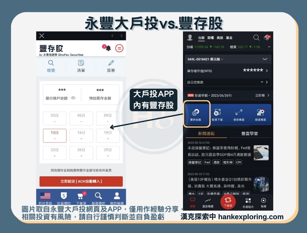 永豐大戶投跟豐存股差在哪