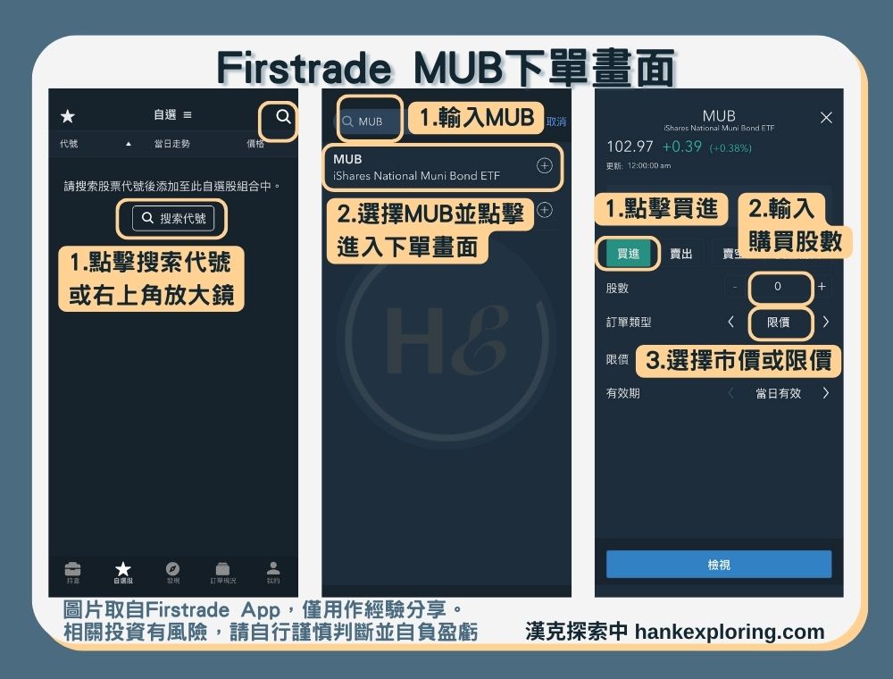 【MUB是什麼】Firstrade 下單畫面