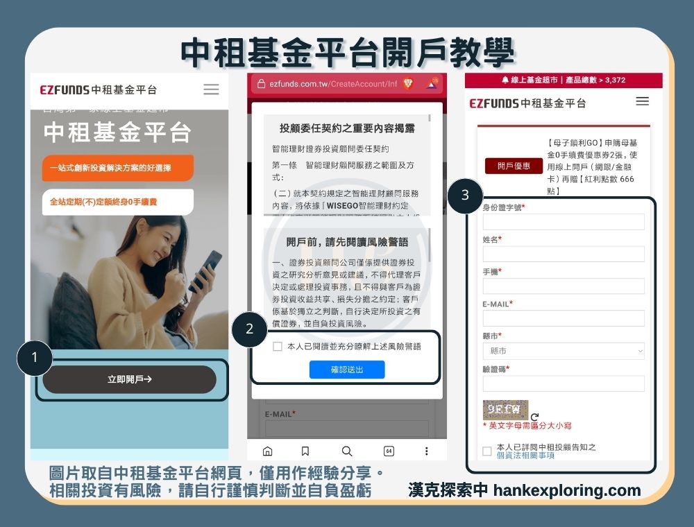 中租基金開戶步驟一：填寫個人資料