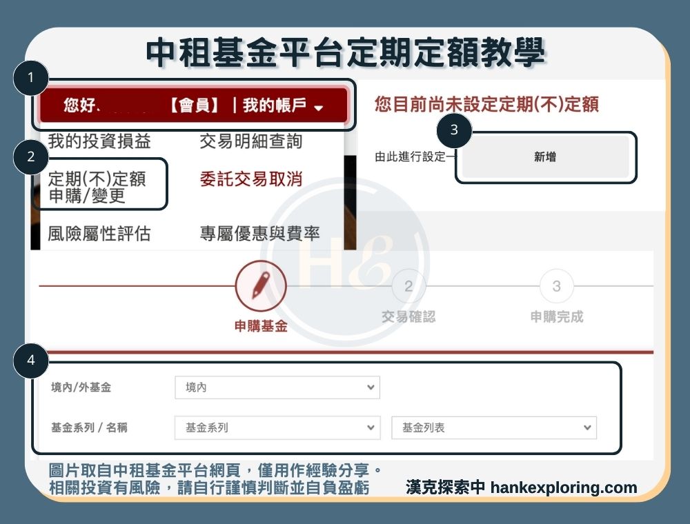 中租基金定期定額教學：進入頁面