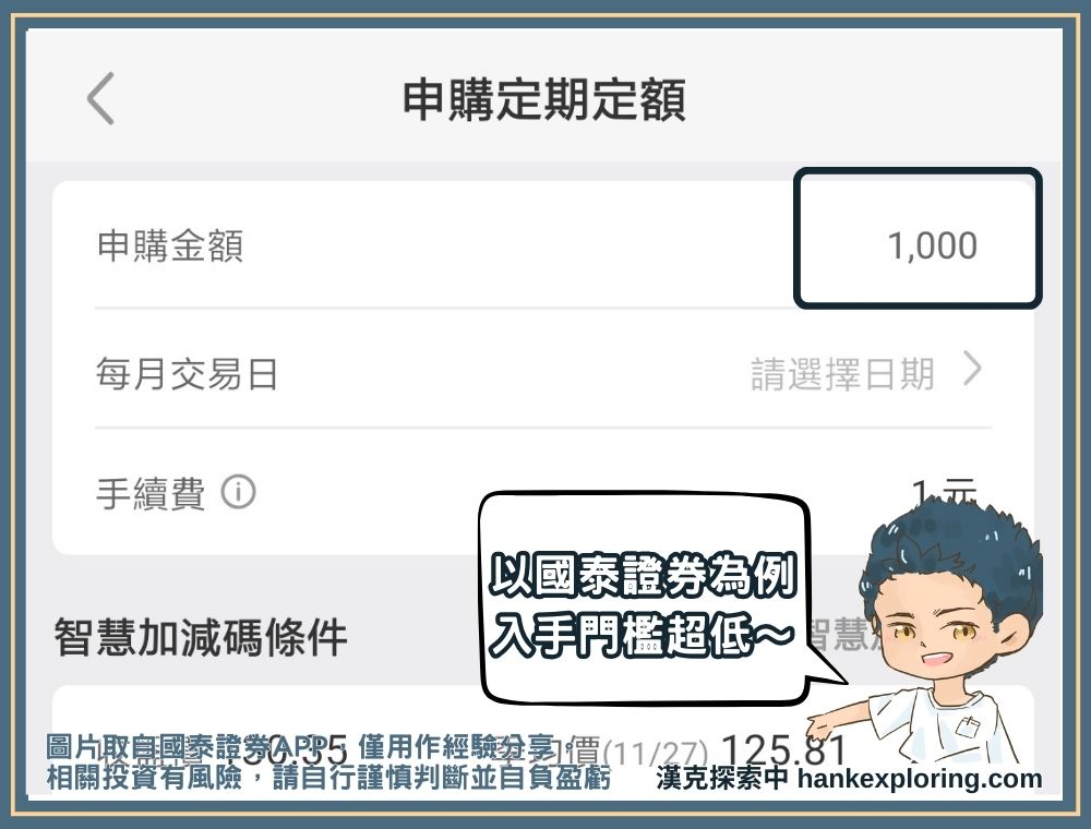 股票入手門檻只要1,000元