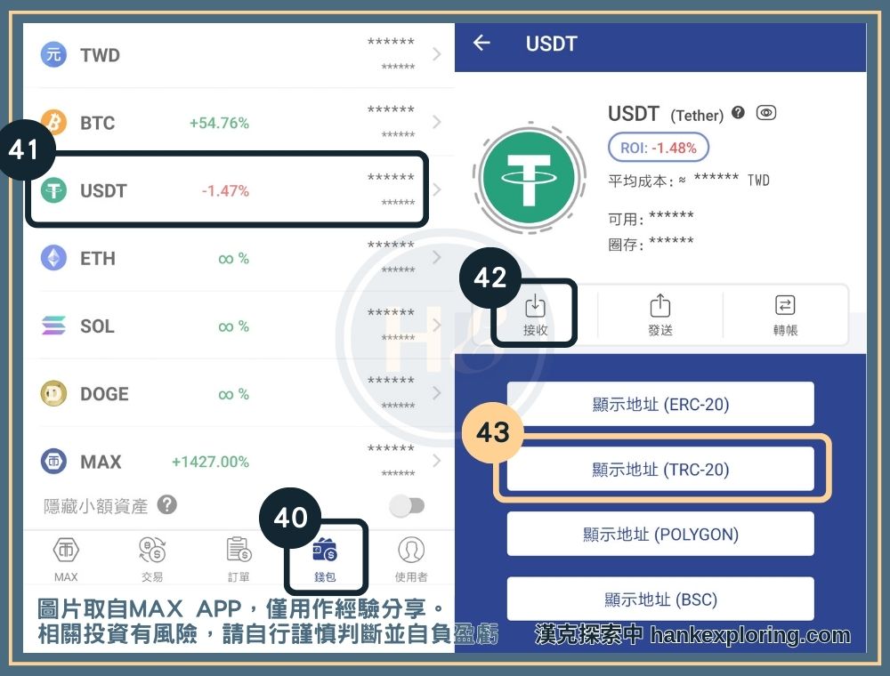 加密貨幣投資：取得MAX交易所收款地址