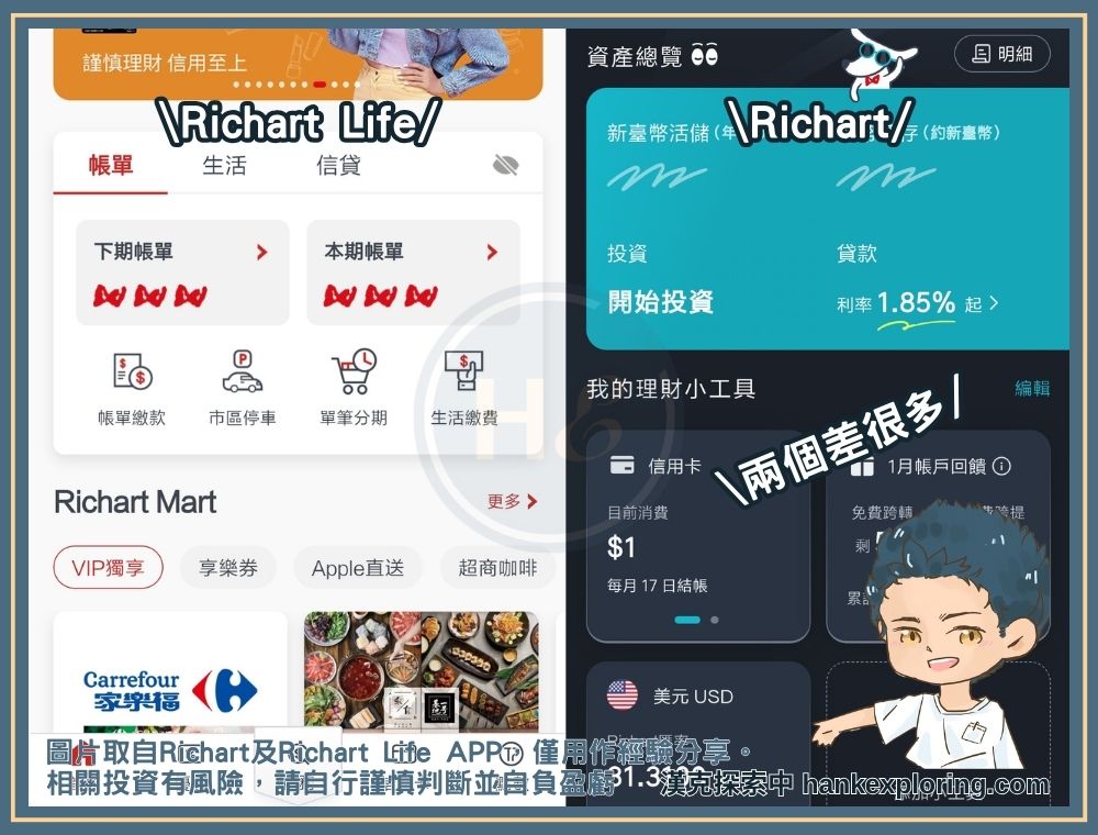 Richart Life APP及 Richart APP差異