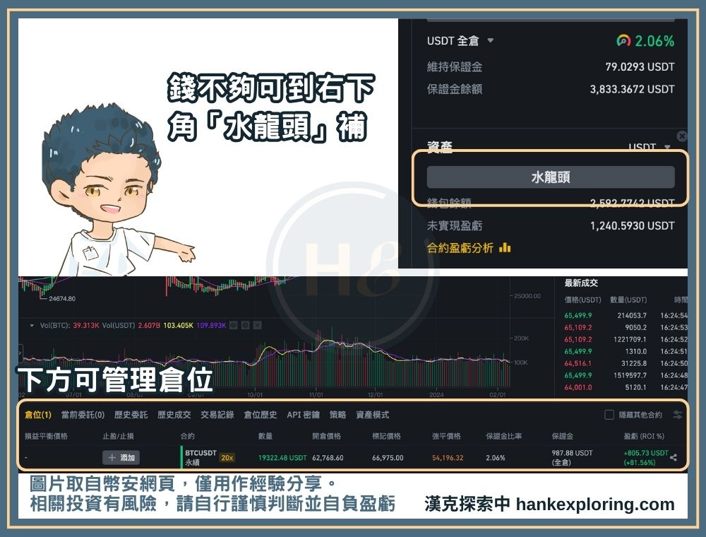 管理幣安模擬交易倉位及本金