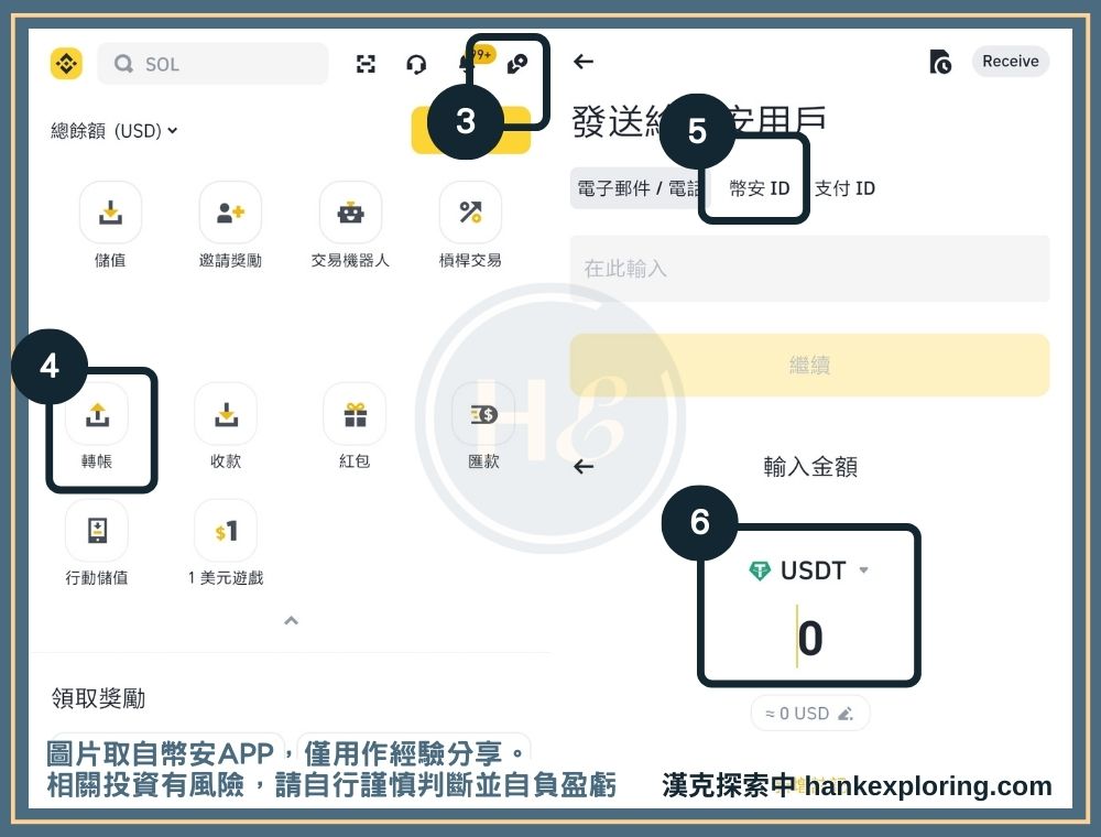 幣安支付轉帳給別人：申請轉帳