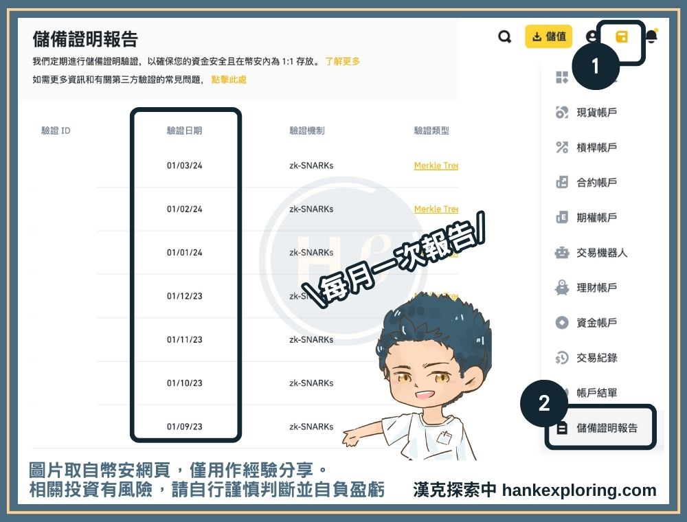 幣安交易所儲備證明報告查詢方式