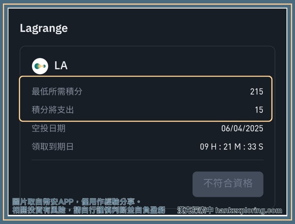 幣安Alpha空投積分門檻