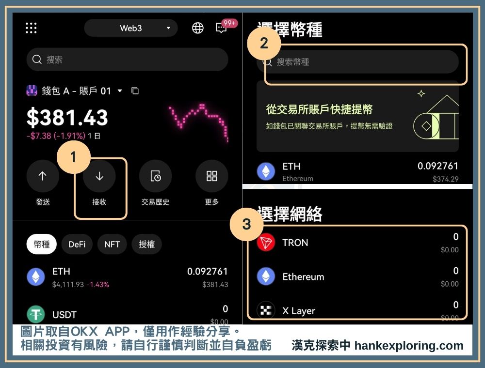 入金到 OKX 錢包