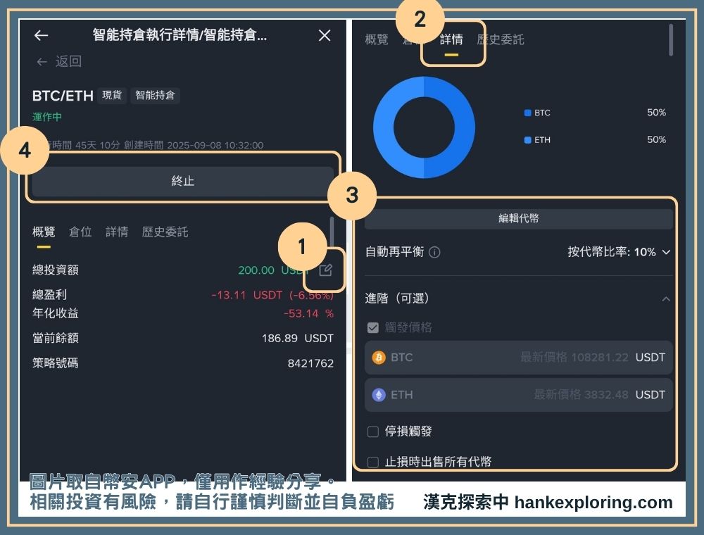 屯幣寶是什麼?如何自動再平衡?以幣安智能持倉操作教學為例! - Binance, 投資新手, 教學, 現貨交易 - 新手理財的領路者 管理或關閉幣安智能持倉