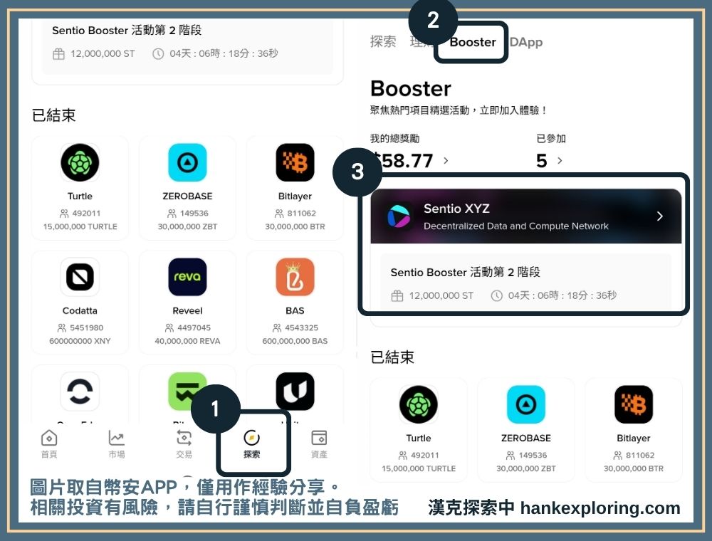幣安 Booster 怎麼參加?是零壓力的加密貨幣空投活動嗎? - Binance, 教學, 空投 - 新手理財的領路者 進入幣安 Booster 頁面